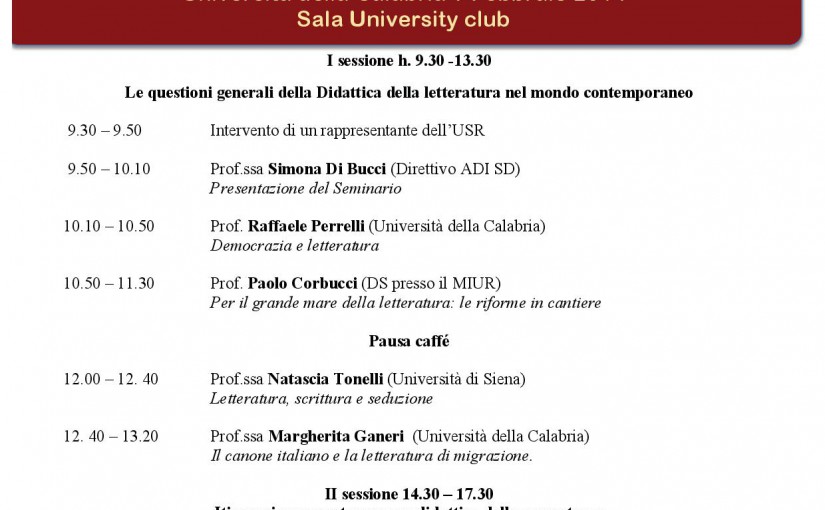 Seminario regionale Calabria