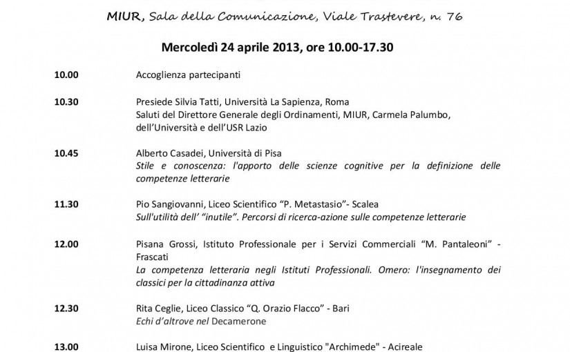 Primo Seminario interregionale Centro e Sud