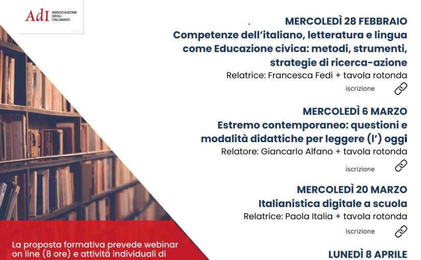 Seminario on line Insegnare italiano. Letteratura e competenze 2024